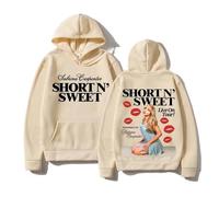 Trconk Sabrina Carpenter Merch Sudadera con Capucha Hombres Mujeres Moda Unisex Manga Larga Jersey Top Informal Sudadera Estampada Oversize Hoodie XS~4XL-Khaki||s