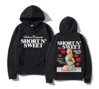Trconk Sabrina Carpenter Merch Sudadera con Capucha Hombres Mujeres Moda Unisex Manga Larga Jersey Top Informal Sudadera Estampada Oversize Hoodie XS~4XL-Black||l