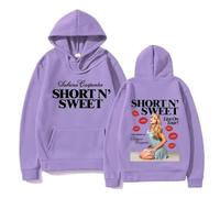 Trconk Sabrina Carpenter Merch Sudadera con Capucha Hombres Mujeres Moda Unisex Manga Larga Jersey Top Informal Sudadera Estampada Oversize Hoodie XS~4XL-Purple||s
