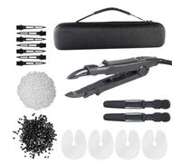 TRDEWR Kit De Máquina For Extensiones Cabello con Varilla Fusión Pegamento Queratina Calentamiento Rápido Y Accesorios Control De Temperatura(Black)