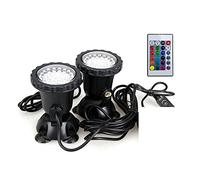 TRDEWR Lámpara de luz LED subacuática a prueba agua, foco subacuático RGB, fuente piscina, estanque, jardín, acuario Crear Un Ambiente(2 bulbs set)