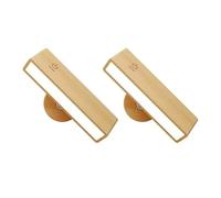 TRDEWR Lámpara De Pared Madera Nórdica Con Aplique Regulable Giratorio 360 Magnético Táctil For Dormitorio Luz Montaje En Inalámbrica For Lectura PequeñO Y Brillante(2pcs Beech Wood)