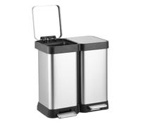 TRDEWR Papelera Doble De 10 Galones, Acero Inoxidable A Prueba Huellas Dactilares Con Tapa For Cocina, Hogar Y Oficina Resistente A La Intemperie