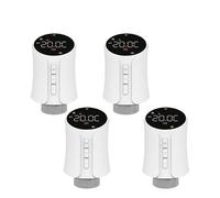 TRDEWR Termostato Inteligente Tuya TRV WiFi Zigbee con Cabezal Termostático, Actuador De Válvula De Radiador Y Controlador De Temperatura De Calefacción GeolocalizacióN(4pcs-Zigbee)