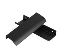TRDEWR Tiradores De Borde Dedo Modernos, Lengüeta Aluminio, Cajón Ocultos Plateados, 10 Uds estética práctica(Black 120mm)