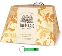 Tre Marie Il Panettone Milanese - Postre tradicional de Navidad - Pastel de Navidad con sultaninas y cáscara de naranja confitada - 750 g + llavero Beni Culinari gratis