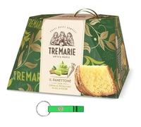 Tre Marie Panettone Pistacchio - Postre tradicional italiano de Navidad - Pastel de Navidad con bolsa de crema de pistacho - 950 g + llavero Beni Culinari gratis