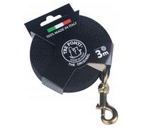 Tre Ponti Correa de Entrenamiento 3M Negro 2,5cm Ancho para Perros Largo 300