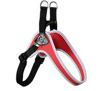 Tre Ponti Fibbia pequeño Perro arnés con Correa Ajustable para el Vientre, 4 cm, Color Rojo
