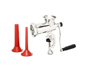 Tre Spade Picadora manual de carne TC-8 INOX de acero inoxidable con accesorios para hacer salchichas