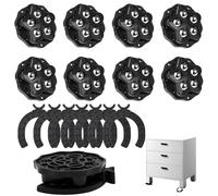 TREABEAR 8PCS Ruedas para Muebles Pequeñas Negro, Mini Ruedas Giratorias Auto-Adhesivas 360 con Pastiglie Freno, Rueda de Bola para Muebles con 5 Bolas de Acero, Ruedas Pequeñas para Muebles