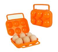 Treabear - Caja de huevos portátil para exteriores, caja de huevos de camping, 6 huevos, caja de almacenamiento para huevos