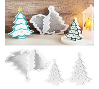 TREABEAR Molde de silicona para árbol de Navidad con estrellas, moldes de silicona para árbol de Navidad, moldes de silicona, moldes de silicona para riego, molde de silicona para Navidad, estrellas