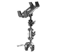 Treadmill Tablet Holder - Metal Mount Bracket, Portable Phone Stand | Compact Size Extendable Arm Design with Secure Locking Feature, Convenient Display for Reading News Video Chat Gym Training Bike