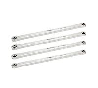 TREAL Aluminio 7075 inferior 4-Link Bar Set, 160.5mm para Losi LMT 4WD eje sólido Mega Truck Bog Hog/King Sling (Plata)