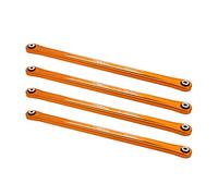 TREAL Aluminio 7075 Superior 4-Link Bar Set, 158.5mm para Losi LMT 4WD Solid Axle Mega Truck Bog Hog/King Sling (naranja)
