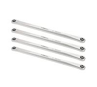 TREAL Aluminio 7075 Superior 4-Link Bar Set, 158.5mm para Losi LMT 4WD Solid Axle Mega Truck Bog Hog/King Sling (Plata)