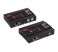 Treaslin 4K KVM HDMI USB Extender Splitter Kit sobre IP LAN Ethernet CAT5 CAT5E Cat6,1 a múltiples, compatible con teclado/ratón, extensión del concentrador USB 2.0, TSV563