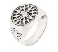 Treasure Bay Anillo de brújula de plata de ley altamente pulida para hombre, Plata de ley, Sin piedras preciosas