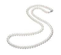Treasure Bay Elegant AA Grade 7 mm Natural White Freshwater Pearl Necklace For Women, Ladies and Girls Presented in A beautiful Jewellery Gift Box, Perla, Perla