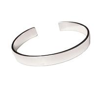 Treasure Bay Pulsera de plata de ley 925 maciza para hombre, pulsera de plata lisa para hombre, One Size fits most Wrist sized from 18cm to 21cm, Plata de ley, Sin piedra
