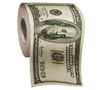 Treasure Gurus $100 Un billete de cien dólares rollo de papel higiénico