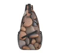 Treasure Maze - Bolso bandolera para hombre, diseño de doble bolsillo, unisex, adecuado para correr, viajar, Pebbles in the Beach, Talla única