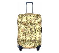 Treasure Maze - Funda protectora para maleta de carrito, antiarañazos, protector de equipaje, 18-32 pulgadas, adecuado para viajes, viajes de negocios, White, L