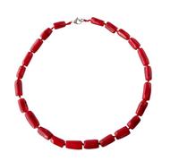 TreasureBay Collar de coral rojo para mujer 47cm con cierre de pinza de langosta, Coral, Ojo de gato