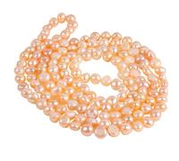 TreasureBay Elegante y clásico collar de perlas de agua dulce 8-9 mm para mujeres, 8-9 mm, Perla, Perla