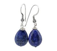 TreasureBay, pendientes colgantes hechos a mano con piedras preciosas, para mujer, en plata de ley 925, Gema, Lapislázuli