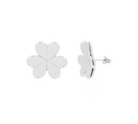 TreasureBay - Pendientes de tuerca de plata de ley 925, ligeros, hipoalergénicos, 18 mm, diseño floral de la suerte, 18Mm, Plata de ley, Sin piedra preciosa
