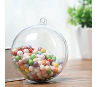 TreasureCave 1 bola de Navidad grande de acrílico transparente, relleno de plástico, transparente, 14 cm a 20 cm, decoraciones de Navidad colgantes para manualidades, decoración de fiesta de boda