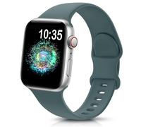 TreasureMax Correa deportiva compatible con correas de Apple Watch para mujer de 41 mm, 40 mm, 38 mm, 42 mm, 44 mm, 46 mm, 45 mm, 49 mm, color verde lago, correa impermeable de silicona suave para