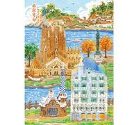 Treasures of Barcelona - Rompecabezas para adultos, rompecabezas de 1000 piezas para adultos, rompecabezas desafiante de 1000 piezas para adultos (70 x 50 cm)