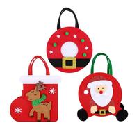 Treat Bags, Reusable Treat Bags, Santa Treat Bags, Holiday Cookie Bags, Reusable Felt Bags for Christmas Treats Decorative Santa Bags for Cookies and Candies, 9.65x5.71in