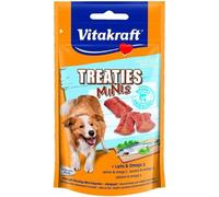 Vitakraft Treaties Minis, golosinas para perros, snack blando para perros relleno de salmón, con omega 3, golosinas de adiestramiento para perros (8x 48g)