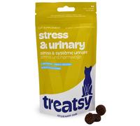Treatsy Estrés & Urinario Gato - Complemento Veterinario Antiestres y Cistitis Idiopática Felina - L-Triptófano, Omega-3, N-Acetil-D-Glucosamina - 90