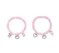 Treayes Bonita pulsera de cuentas de cristal kawaii para mujer, pulseras elásticas de la amistad con cuentas a juego para mejor amiga, L, Zinc, No es una piedra preciosa