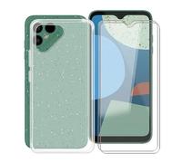 TREBAM Funda para Fairphone 4 (6.3 ") + 2 X Cristal Templado Protector de Pantalla, Antichoque Anti-Arañazos Carcasa Ultrafina Suave TPU Cover Case para Fairphone 4 - Semi-Transparent