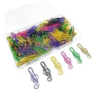 Treble Clef Paperclips Set - 100pcs Musical Note Colorful Clips, Cute Document Bookmark Fasteners Item, Vibrant Office School Organizer Accessory Tool, Durable Filing Solution | Book Marking, Desk Org