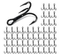 Treble Hooks - Heavy Duty Fishing Gear, 50PCS Stainless Steel 4X-Strong Tridents Hooks for Saltwater or Freshwater Fishing | Durable Tackle Jig for Catfish, Bass, Trout, and Alligator River Adventures