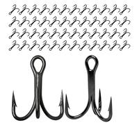 Treble Hooks - Heavy Duty Fishing Gear, 50PCS Stainless Steel 4X-Strong Tridents Hooks for Saltwater or Freshwater Fishing | Durable Tackle Jig for Catfish, Bass, Trout, and Alligator River Adventures