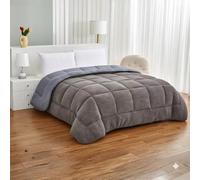 TRÉBOL ADVANCE Edredón Sherpa Reversible Efecto Borreguito y Microfibra, Gris, 522 g/m², Ligero y Cálido, con Bolsa de Almacenaje (Completo Cama 135/150 cm)