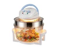 TRÉBOL ADVANCE Horno de Convección Halógeno 1400W | Freidora de Aire de Vidrio Gran Capacidad 12L-18L con Aro Extensor | Mini Horno Sobremesa Multifunción 5 en 1 | Incluye Accesorios