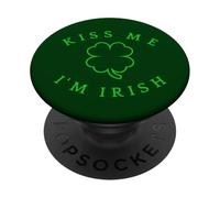 Trébol de 4 Hojas de trébol del día de San Patricio Kiss Me I'm Irish PopSockets PopGrip Adhesivo