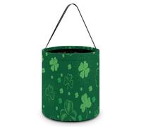 Trébol de herradura del día de San Patricio, Halloween, truco o trato, bolsas de mano, cesta de caramelos, cubo portátil reutilizable