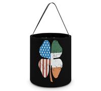 Trébol de la bandera de Irlanda Americana Divertidas Bolsas de Truco o Trato de Halloween Cubos de Regalo para Suministros de Fiesta