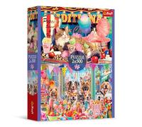 Trébol - Puzzle 2en1: Amigos Esponjosos -2 x 500 Elementos - Conjunto de Dos Rompecabezas, DIY, Diversión Creativa para Adultos y Niños a Partir de 10 años