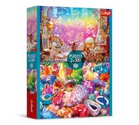 Trébol - Puzzle 2en1: Espacio y Cristales: 2 x 500 Elementos - Conjunto de Dos Rompecabezas, DIY, Diversión Creativa para Adultos y Niños a Partir de 10 años